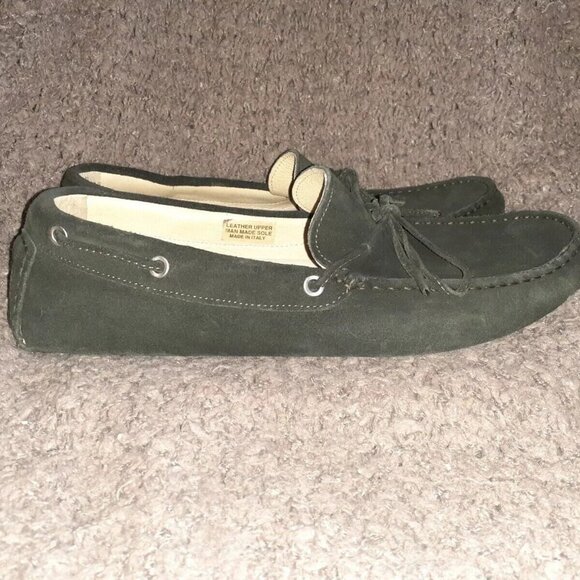 BOEMOS-Slip On-Driving Loafers/Moccasins Dark Green Suede-Size 44/11-Near Mint - Picture 3 of 6